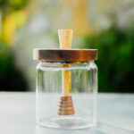 Honey Jar with Wood Lid & Bamboo Dipper
